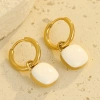 European and American cross-border square oil-dripping pendants, stainless steel earrings, new autumn and winter products, high-end titanium steel ear studs and earrings wholesale Application Scenario